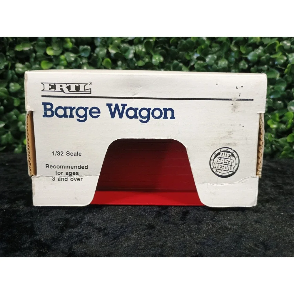 ERTL Barge Wagon 1/32 Scale Die Cast Metal Farm Toy 1639 Vintage 1988 Red Boxed